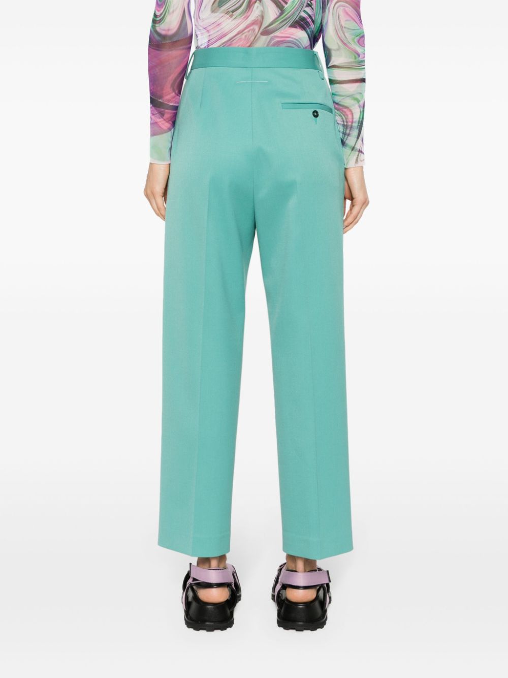 Mm6 Maison Margiela Single-stitch Tapered Trousers In Green