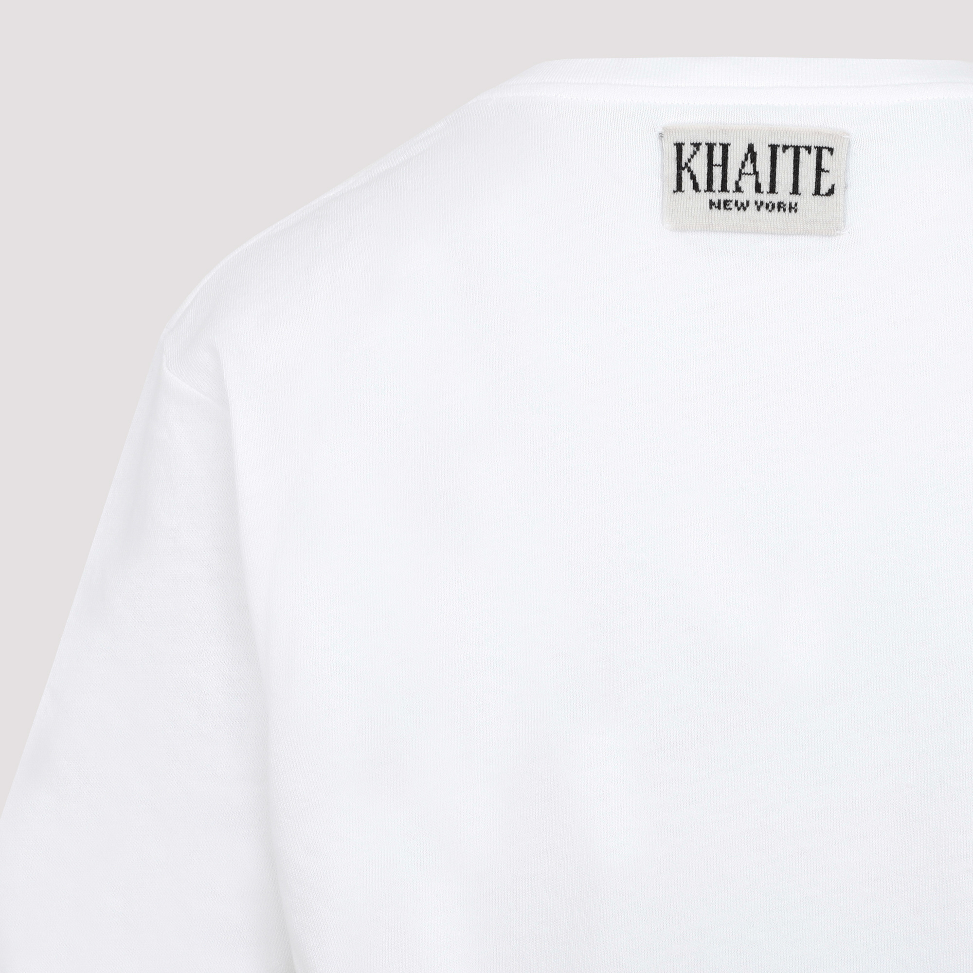 Shop Khaite Mae Cotton T-shirt In White