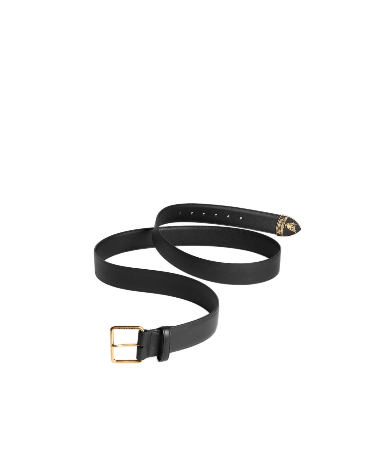 Balenciaga Men's Automobili Lamborghini Classic Belt In Black