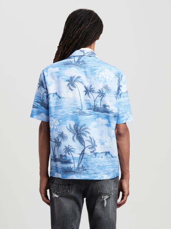 PALM ANGELS PALM ANGELS SUNSET PRINTED SHORT-SLEEVED SHIRT