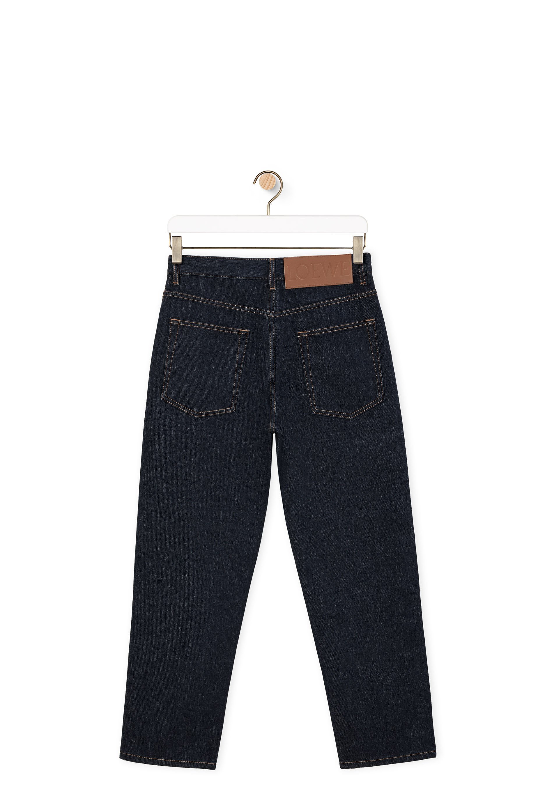 Shop Loewe Logo-patch Straight Jeans In Black