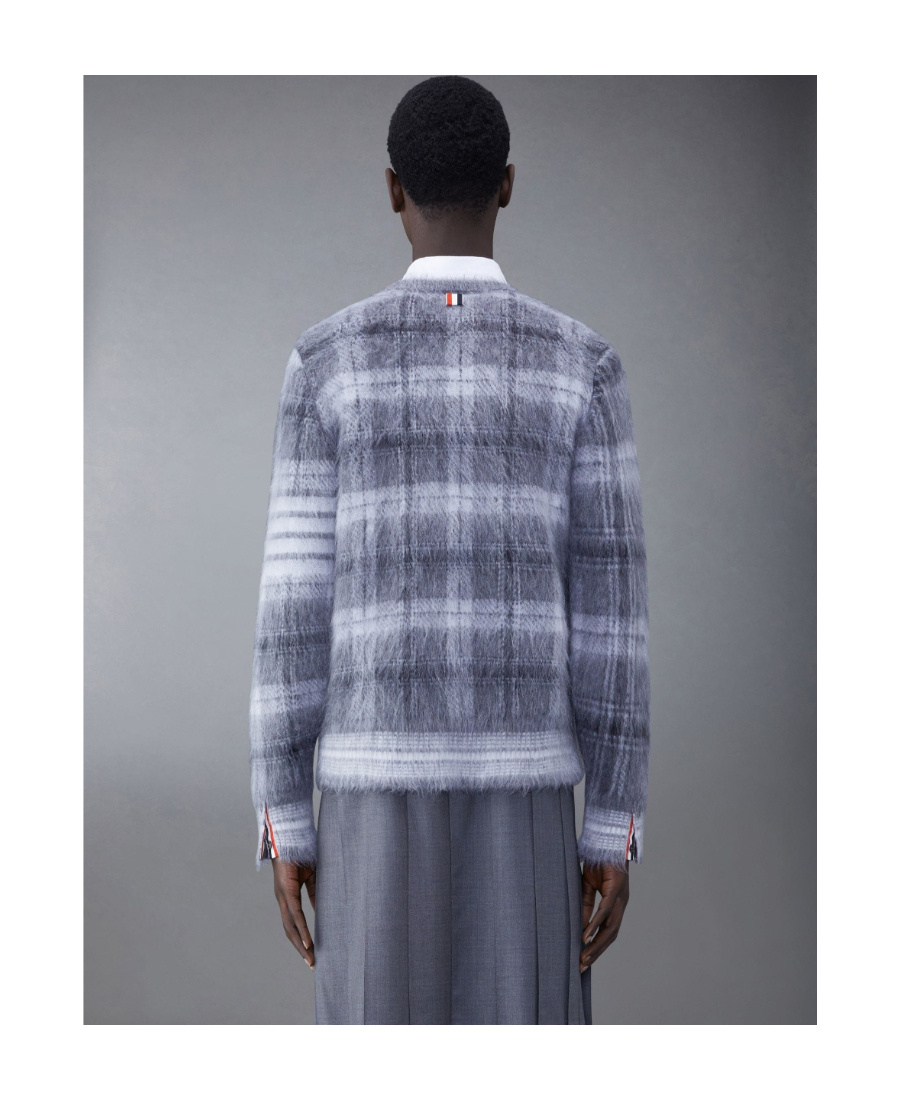THOM BROWNE THOM BROWNE TARTAN CREWNECK LONG-SLEEVED JUMPER