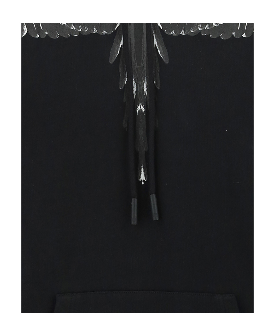Marcelo Burlon County Of Milan Icon Wings Drawstring Hoodie In Black