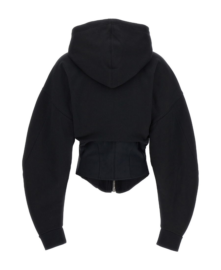 Mugler Black Laced Corset Track Jacket In Black