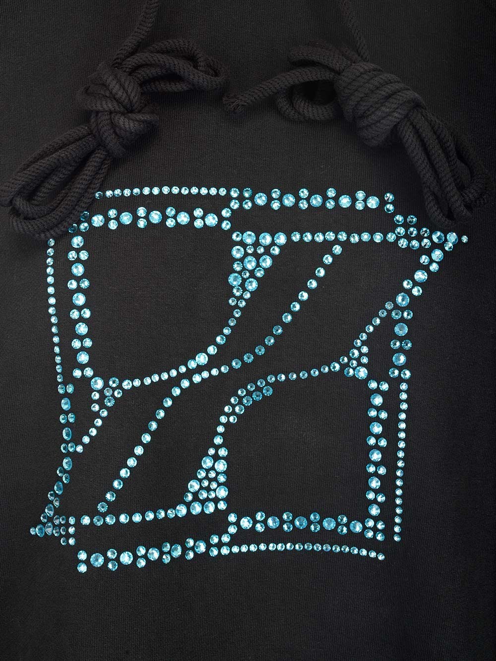 We11 Done Crystal-embellished Hoodie In Black