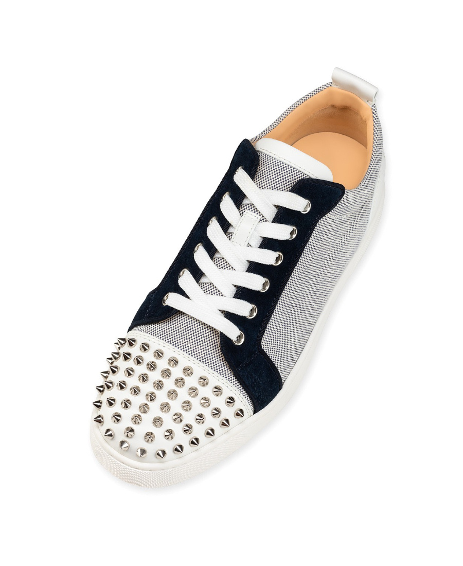 Christian Louboutin Rantulow Suede And Leather-trimmed Canvas Sneakers In White