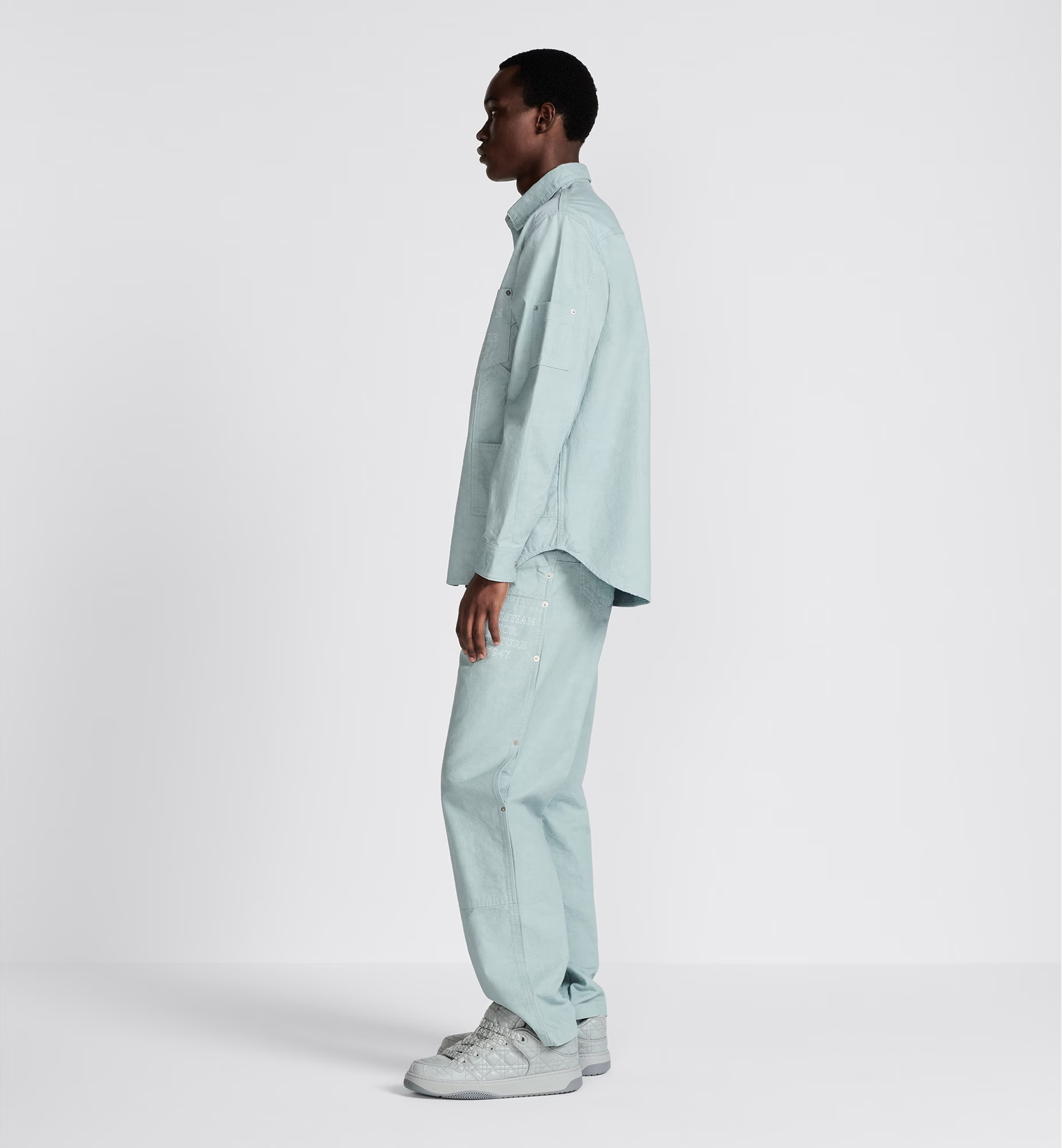 Dior Belt Ring Overalls Jeans In Blue