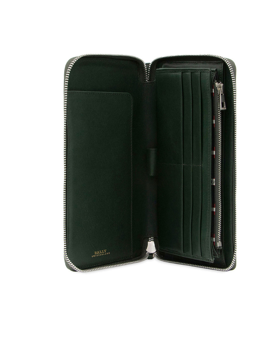 Bally Logo Details Wallet In Green