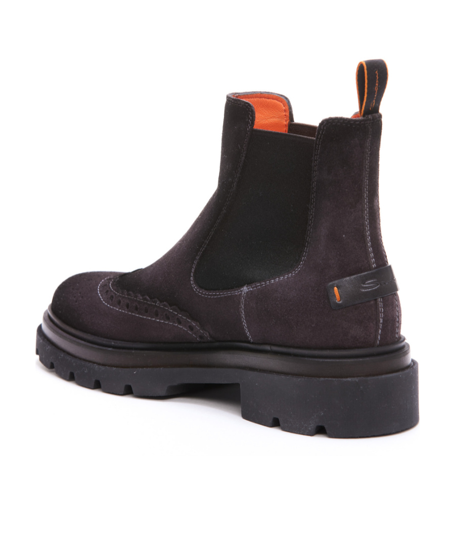 Santoni Side Elasticated-panel Ankle Boots In Black