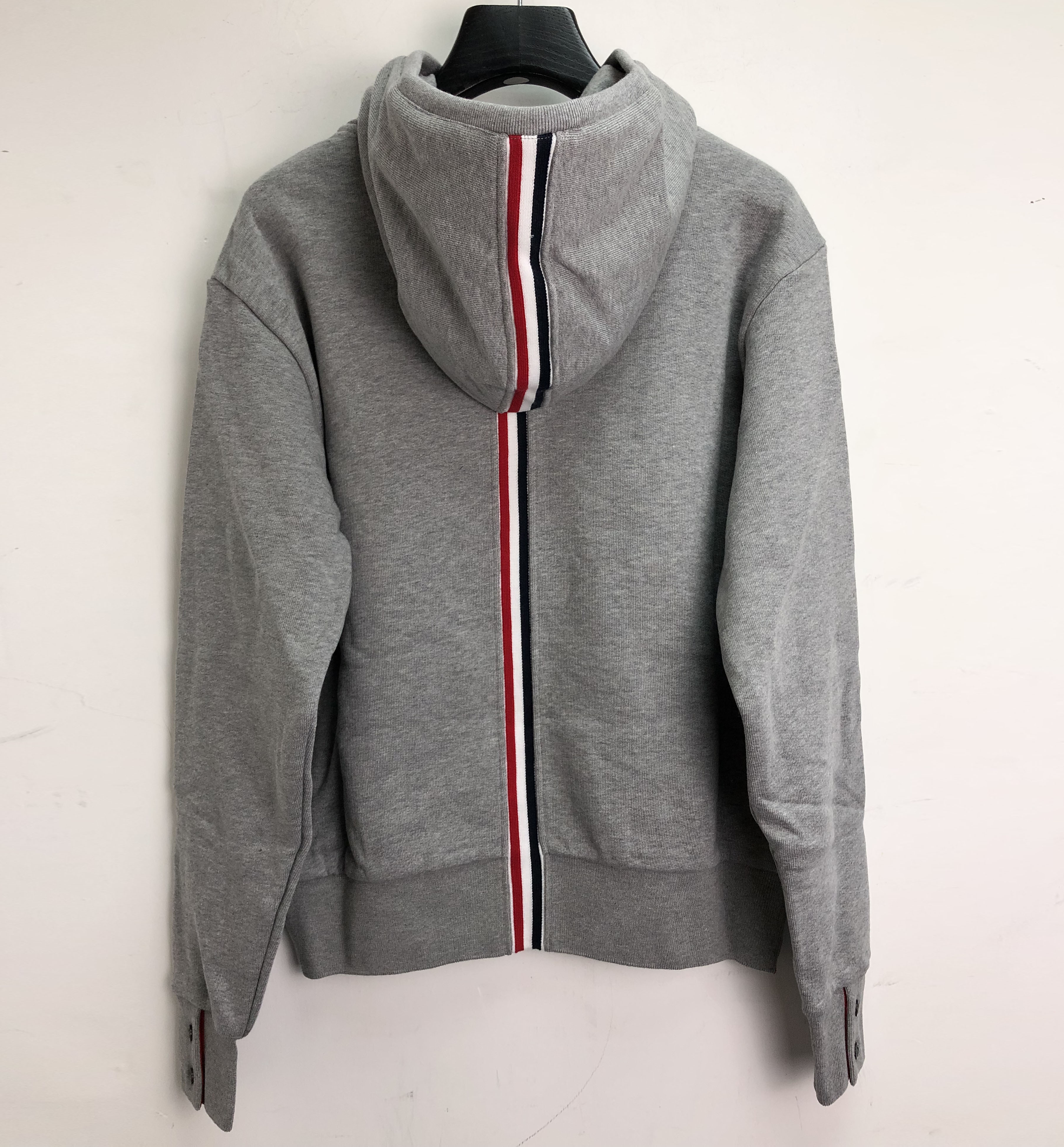 Thom Browne Classic Loopback Hooded Sweatshirt In Gray