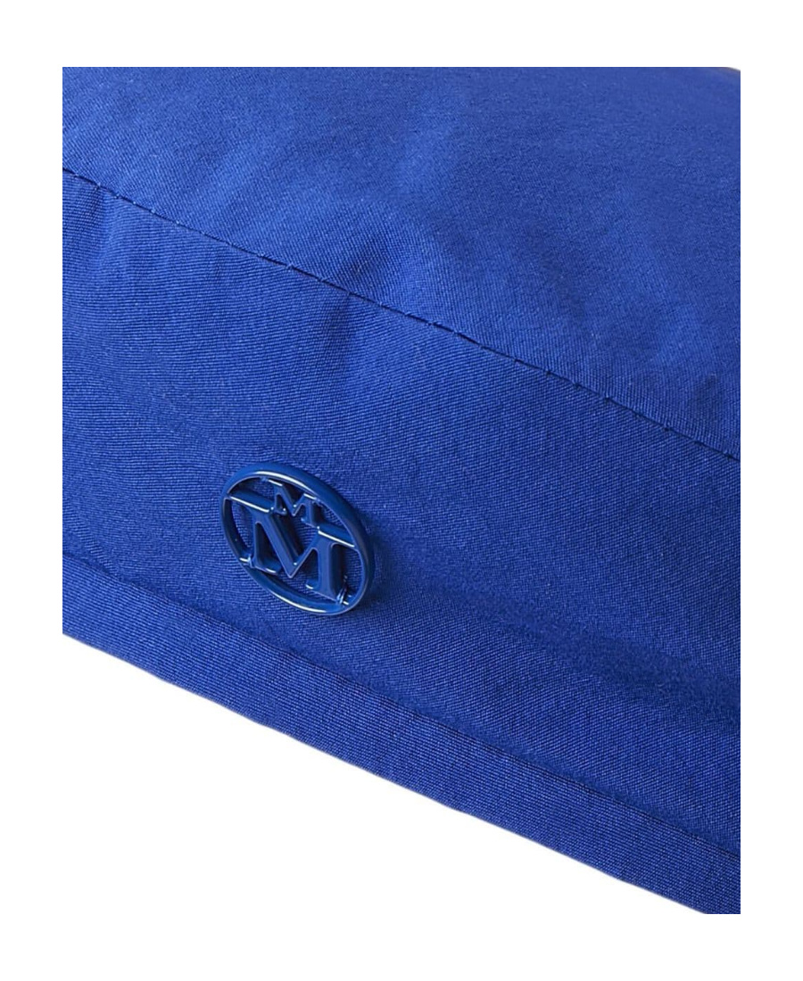 Maison Michel Modern Flat Crown Beret In Soft Fabric In Blue