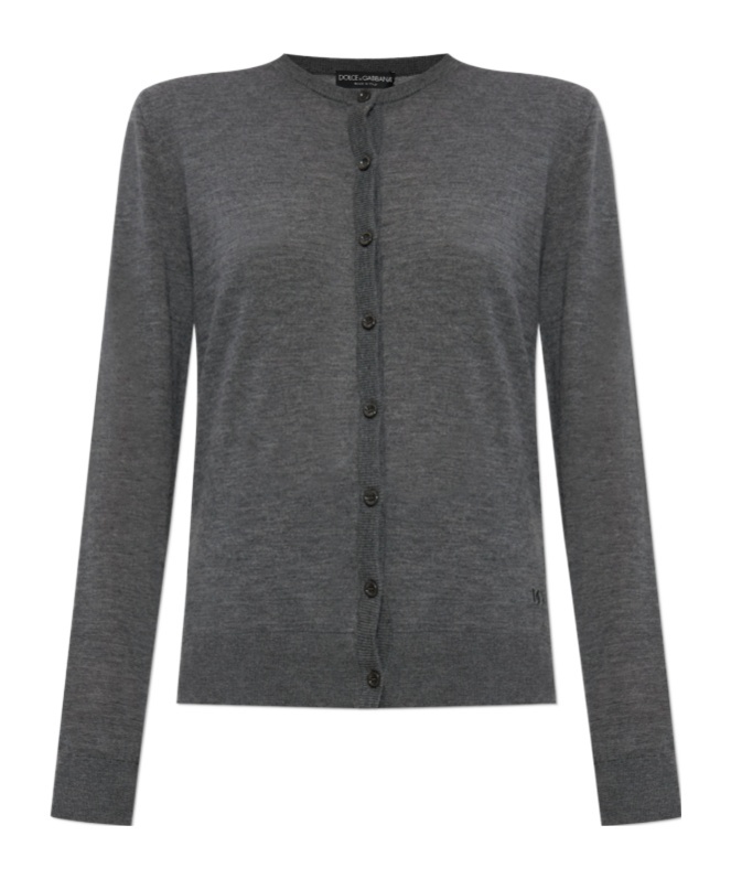 Dolce & Gabbana Button-front Cardigan In Gray