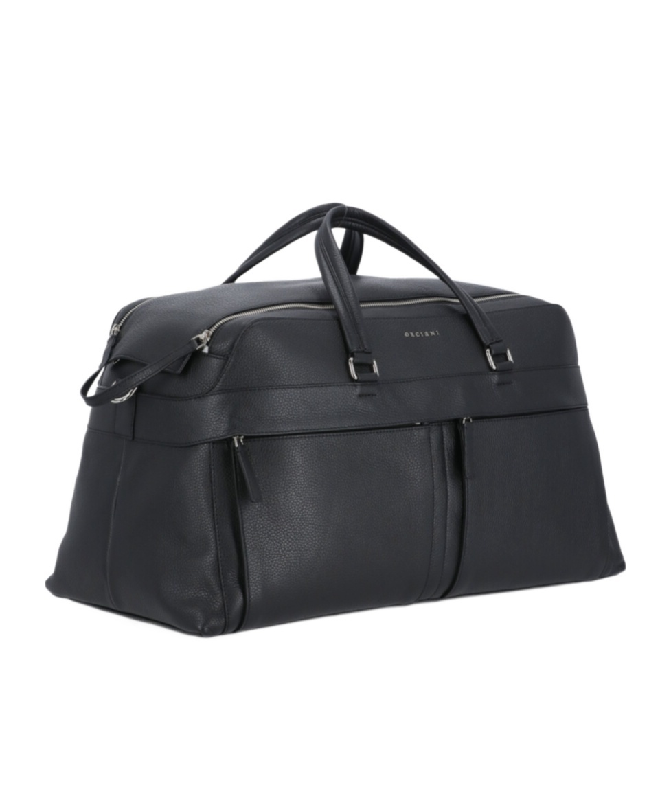 Orciani Borsone Micron In Pelle Tracolla In Black