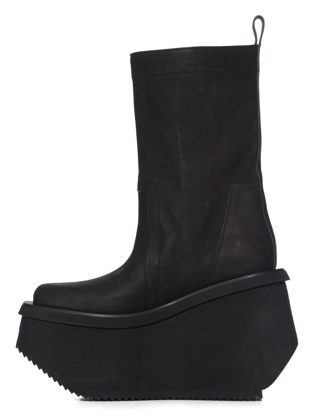 Rick Owens Porterville Sliver Platform Beatle Ankle Short Boots In Black