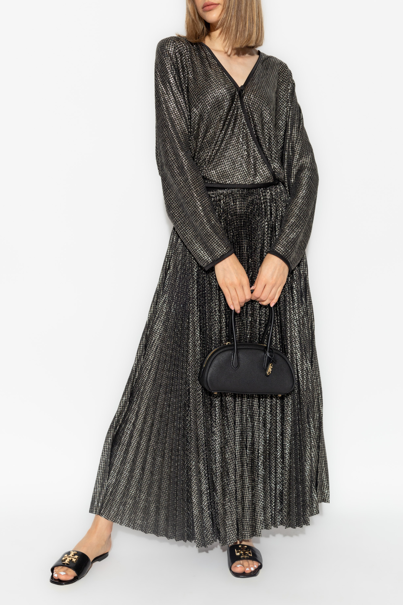 Forte Forte Forte_forte Lamé Pied De Poule Long Skirt In Black