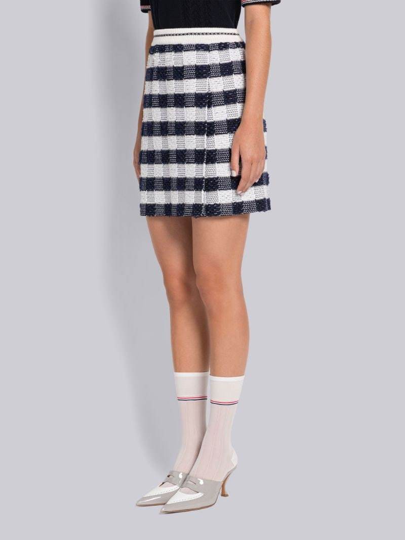 Thom Browne Gingham-check Jacquard Miniskirt In Black