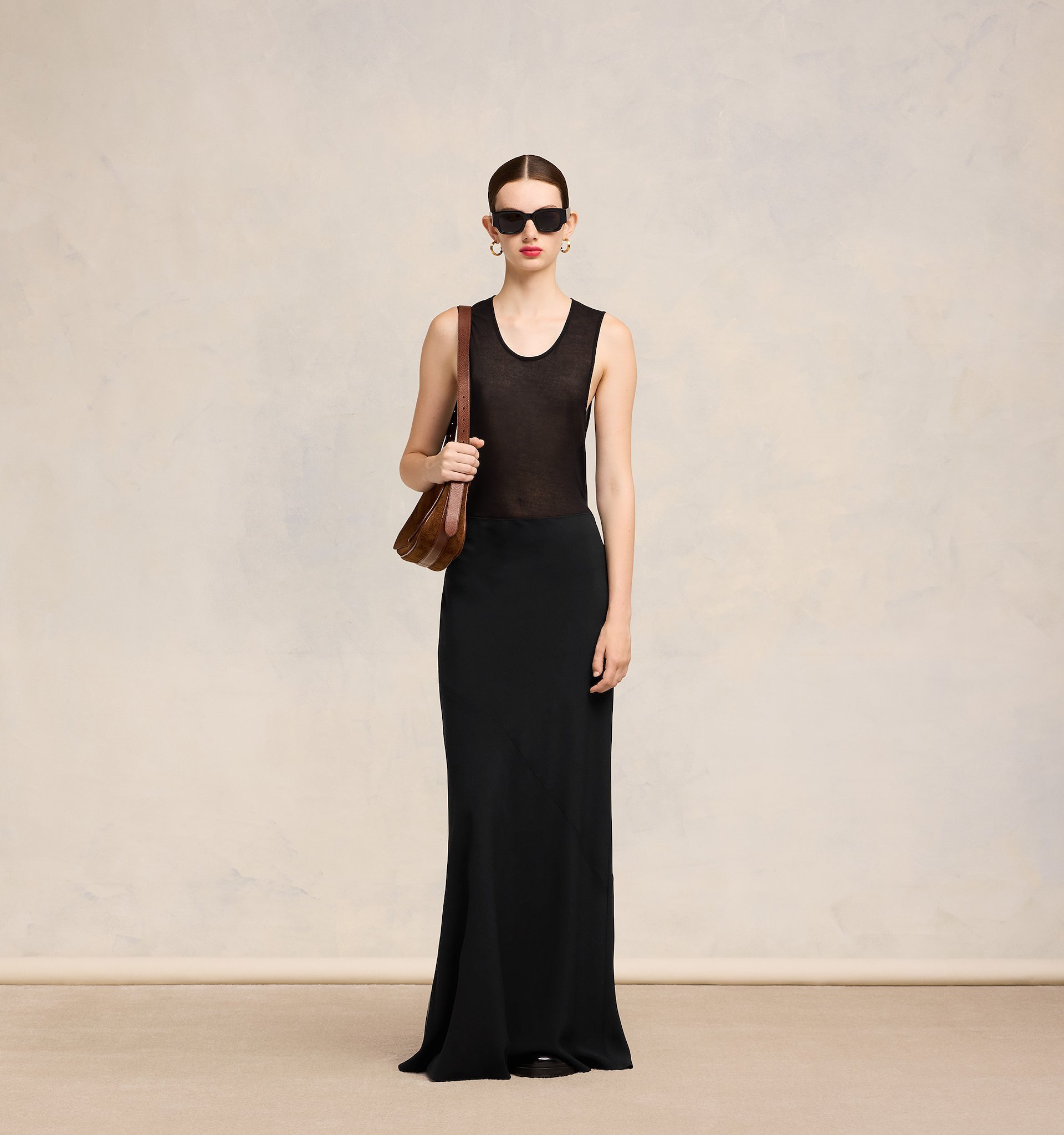 Ami Alexandre Mattiussi Oblique Cut Skirt In Black