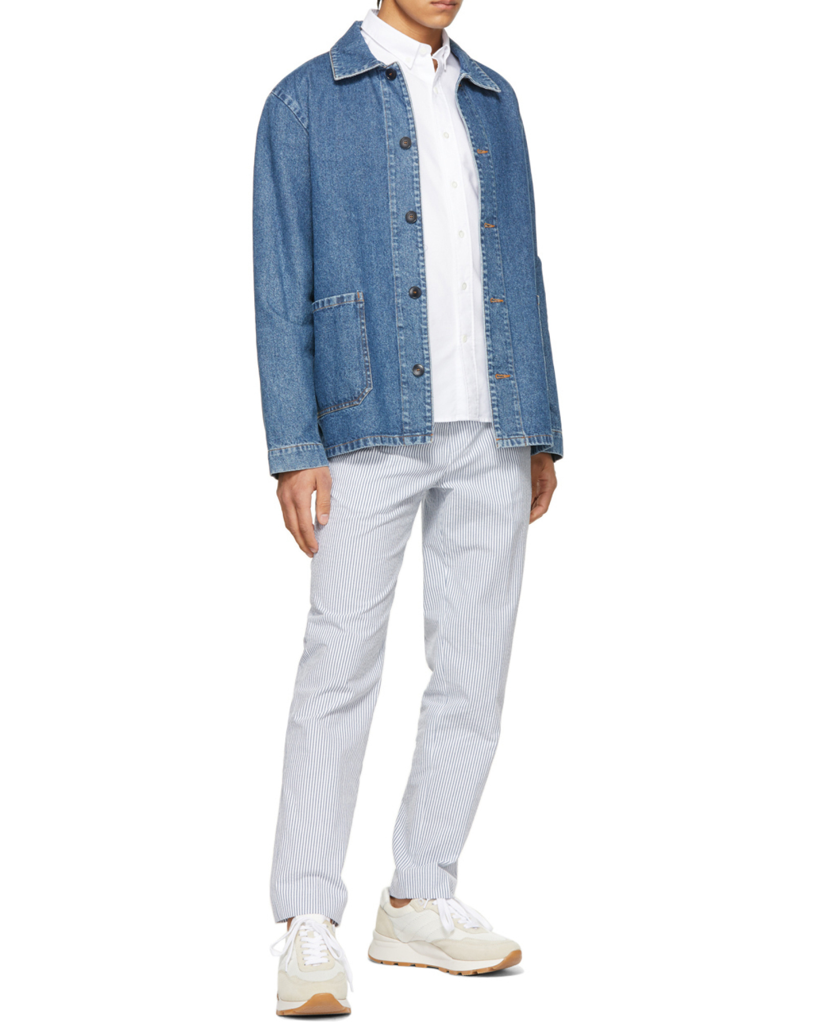 Harmony Paris Striped Casual Pants In Gray