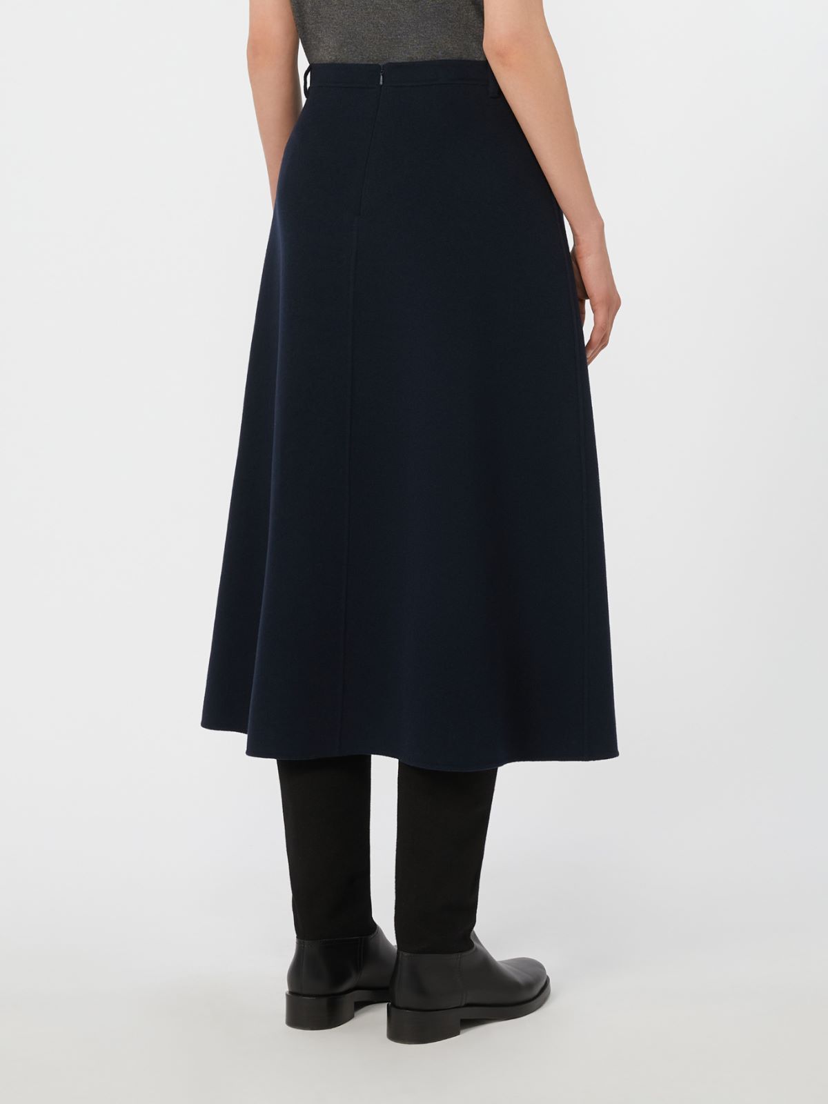 Max Mara Viscose And Wool Yarn Skirt In Blue