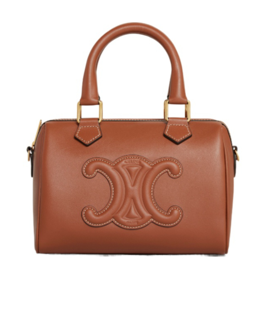 Celine Zippered Shoulder Bag In Brown