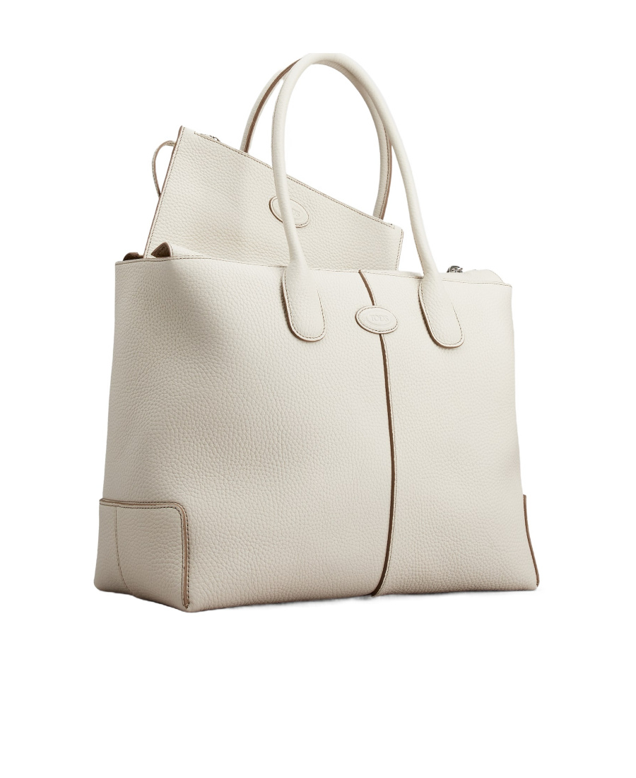 Tod's Zipped Shopper Tote In Nude