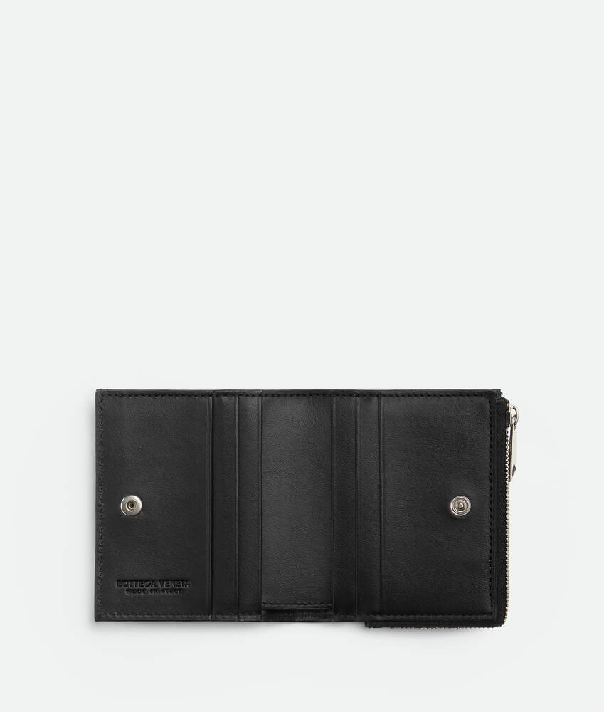 Bottega Veneta Intrecciato Bi-fold Wallet In Black