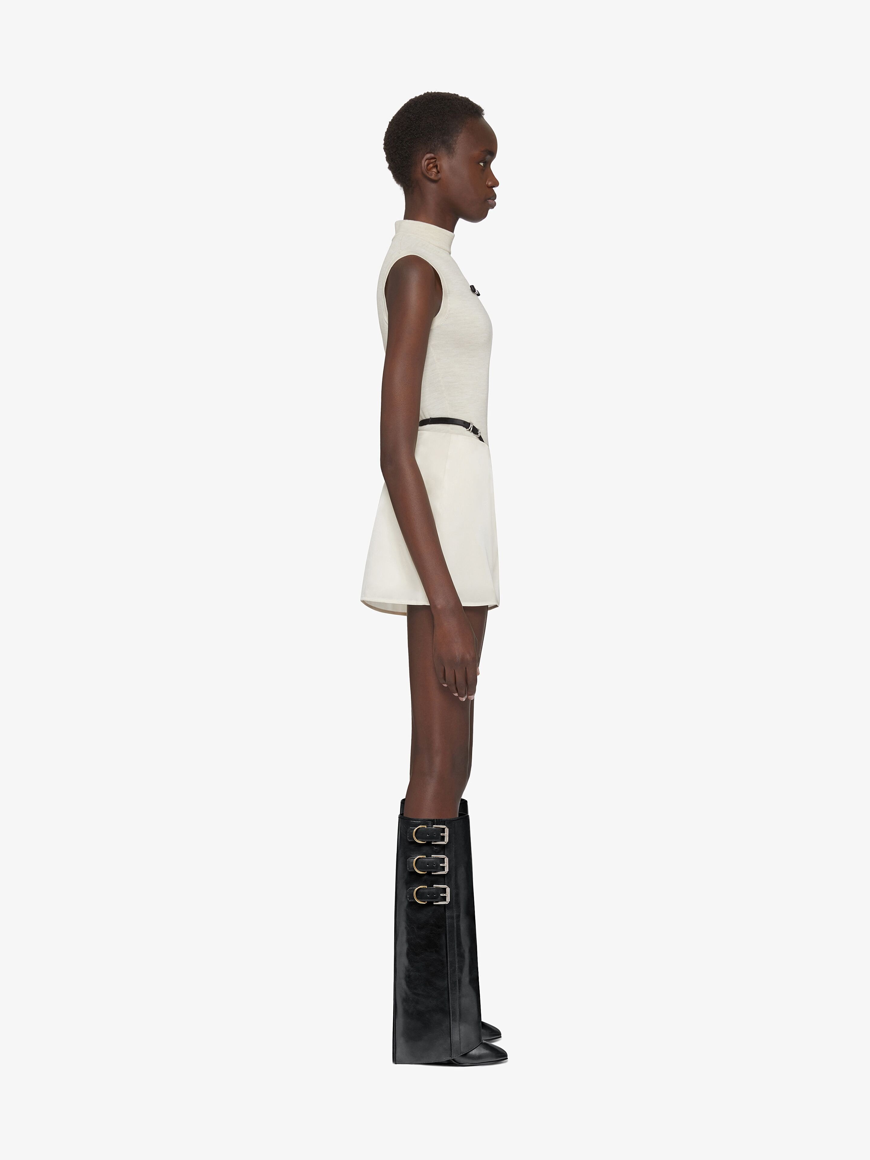 Shop Givenchy Shark Lock Buckles Boots In Leather