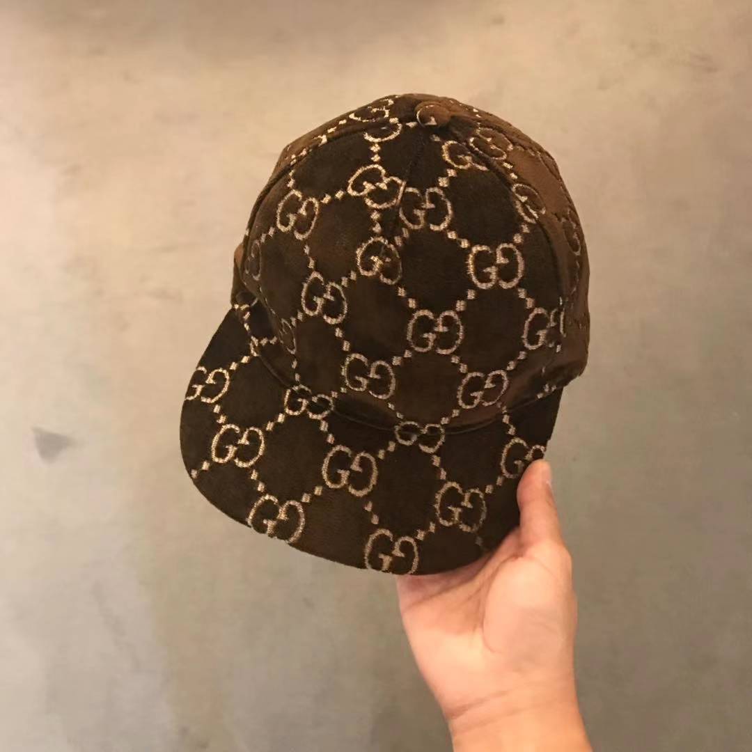Gucci Gg Velvet Baseball Hat In Brown