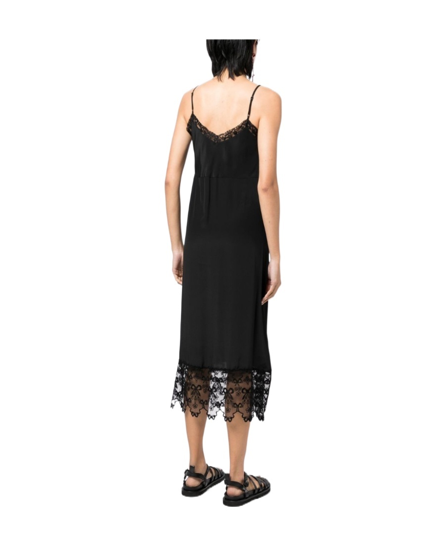 Simone Rocha Floral-jacquard Silk-satin Midi Slip Dress In Black