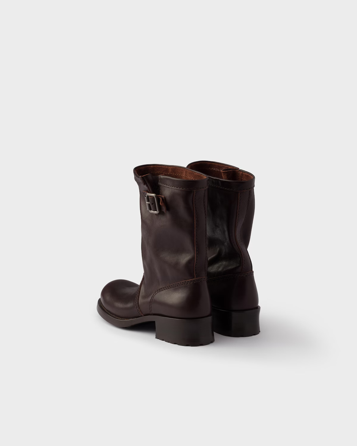 Prada Chocolate Brown Leather Boots In Brown