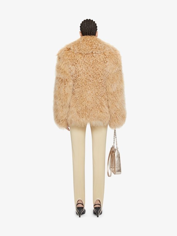 Givenchy Coat In Fur In Nude