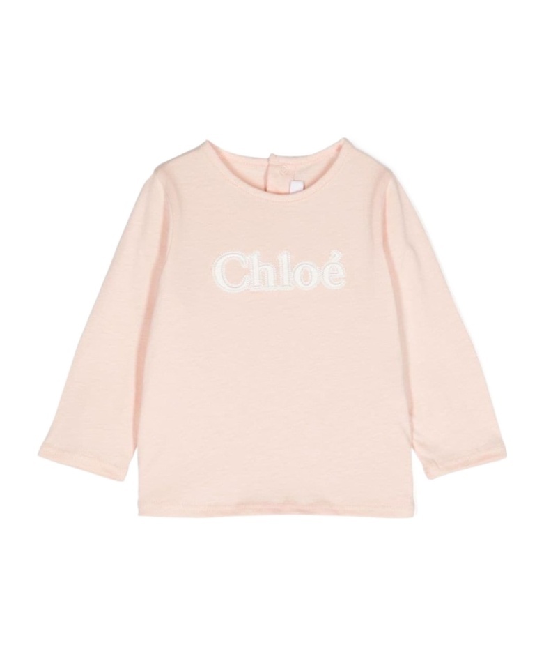 Chloé Logo-embroidered Cotton T-shirt In White