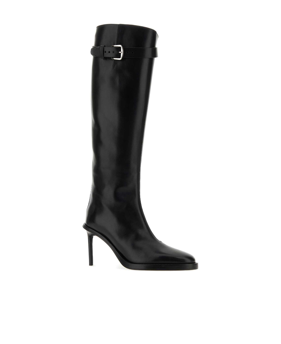 Ann Demeulemeester Edmunda Buckled Leather Knee Boots In Black