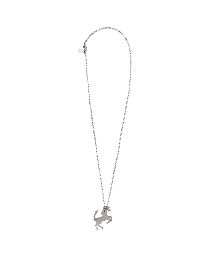 Ferrari Logo Necklace In White