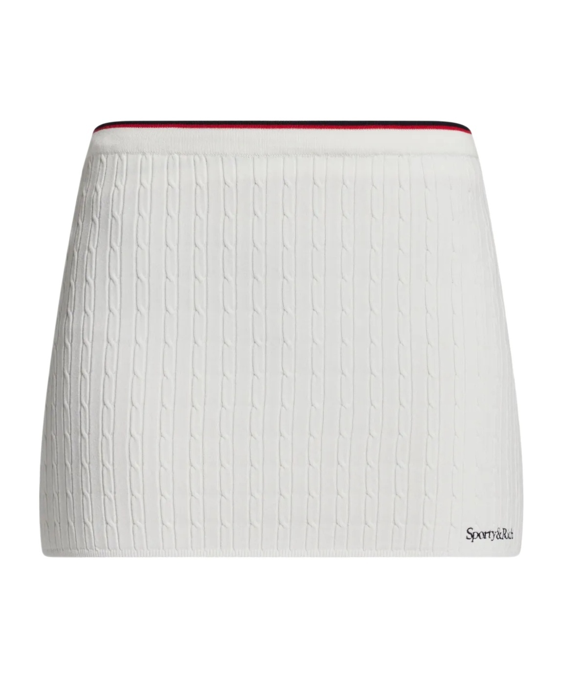 SPORTY AND RICH SERIF LOGO EMBROIDERED MINI SKIRT