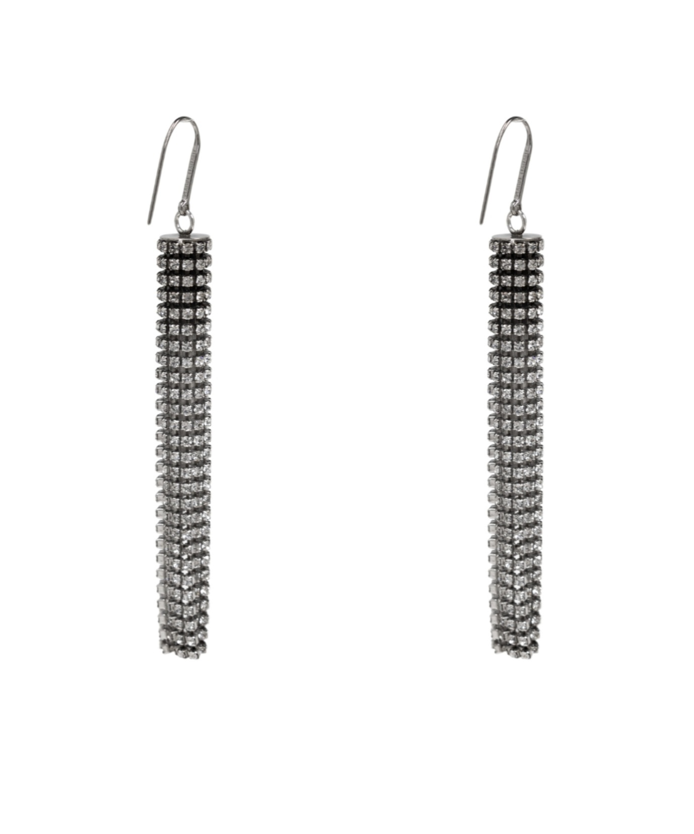 Isabel Marant Dangling Rhinestone Drop Earrings In Gray