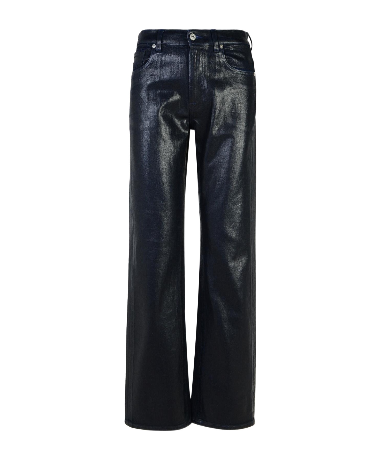 Shop 7 For All Mankind High-rise Straight Jeans In Black