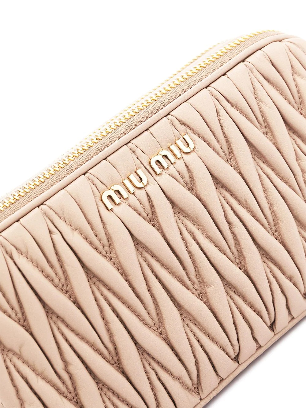 Miu Miu Matelassé-effect Mini-bag In Nude