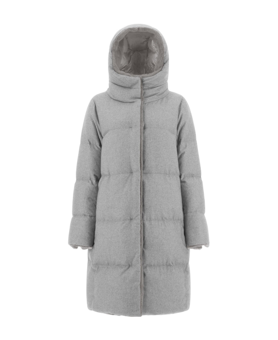 Herno Faux Fur-lined Quilted Coat In Gray