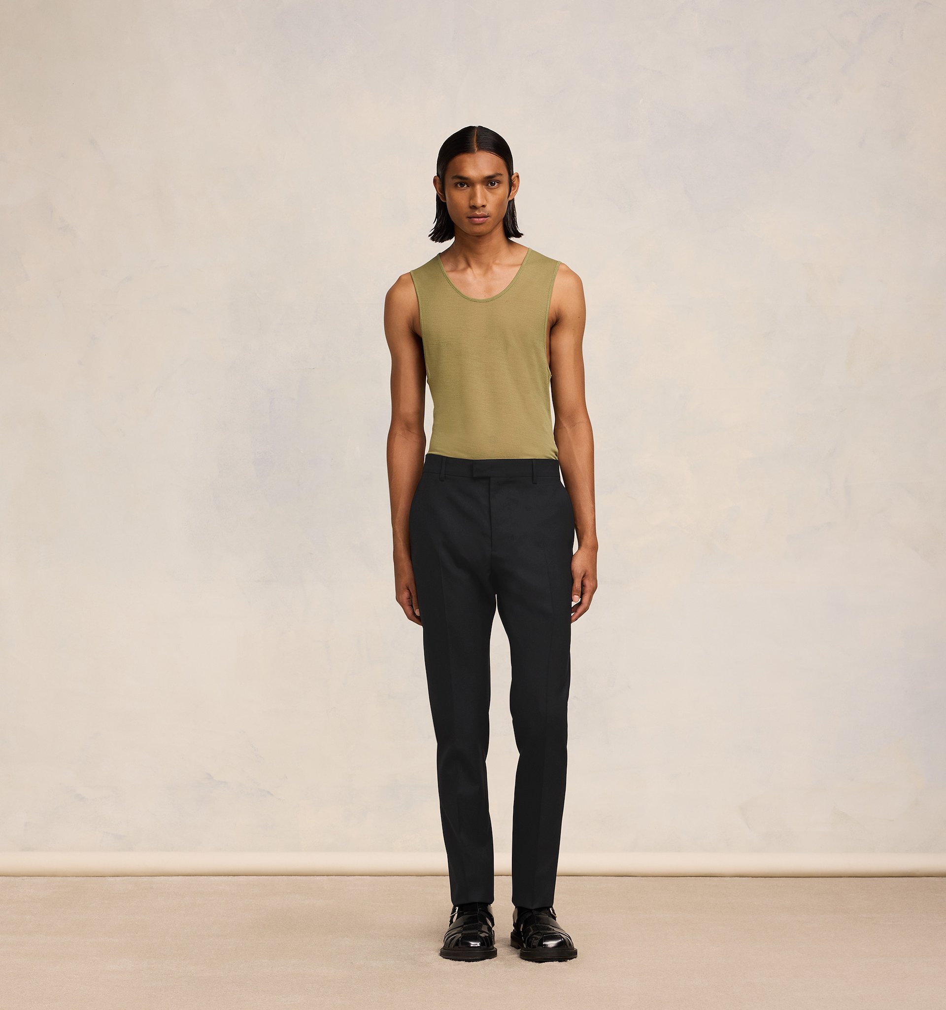 AMI ALEXANDRE MATTIUSSI AMI PARIS LOW-RISE TAPERED TROUSERS