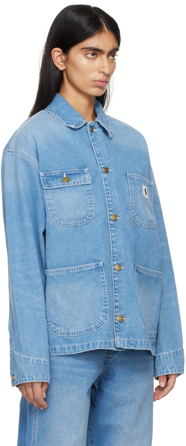 Carhartt Faded Denim Coat In Blue
