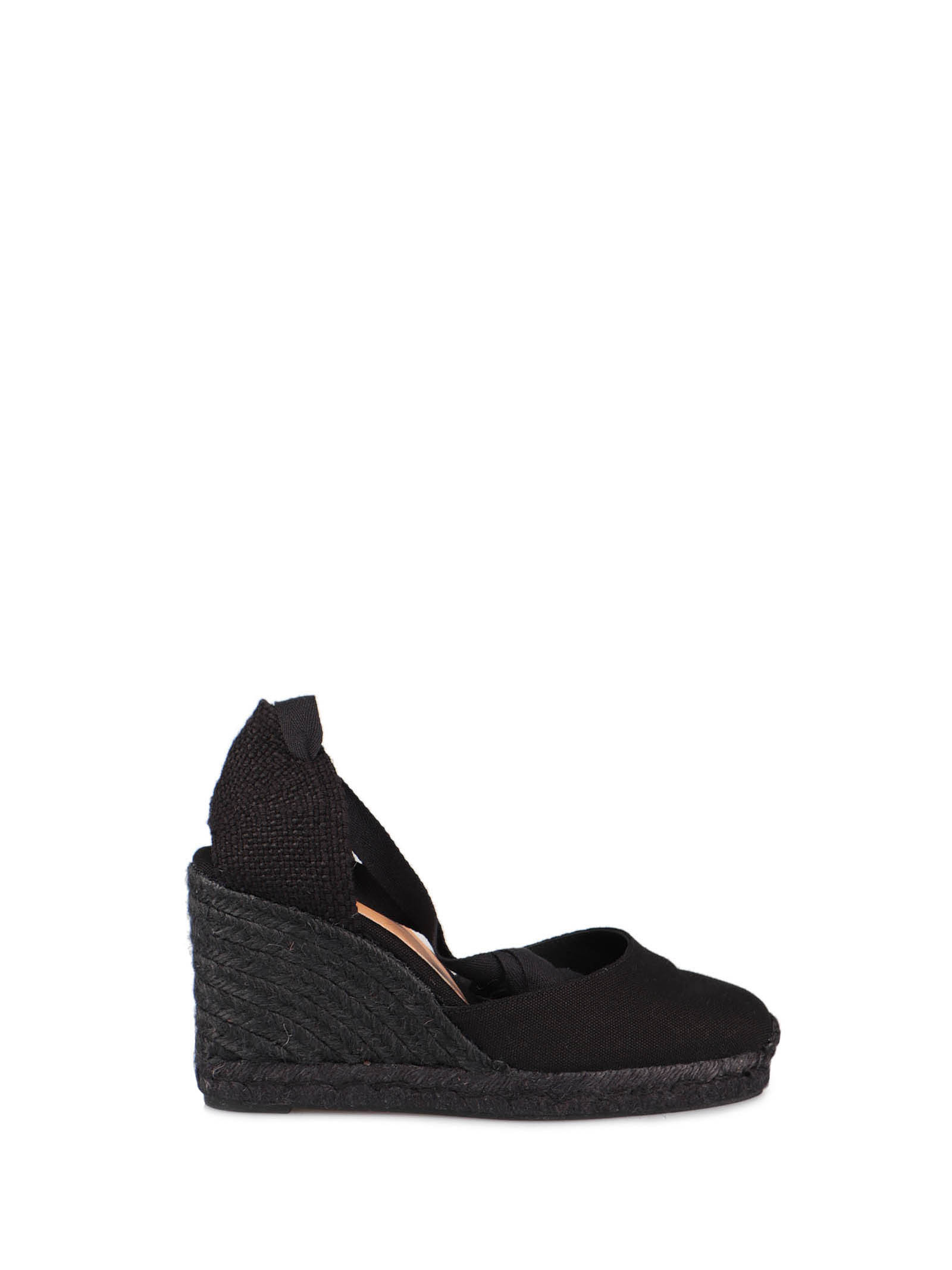 Shop Castaã±er Wedge Sandals In Black