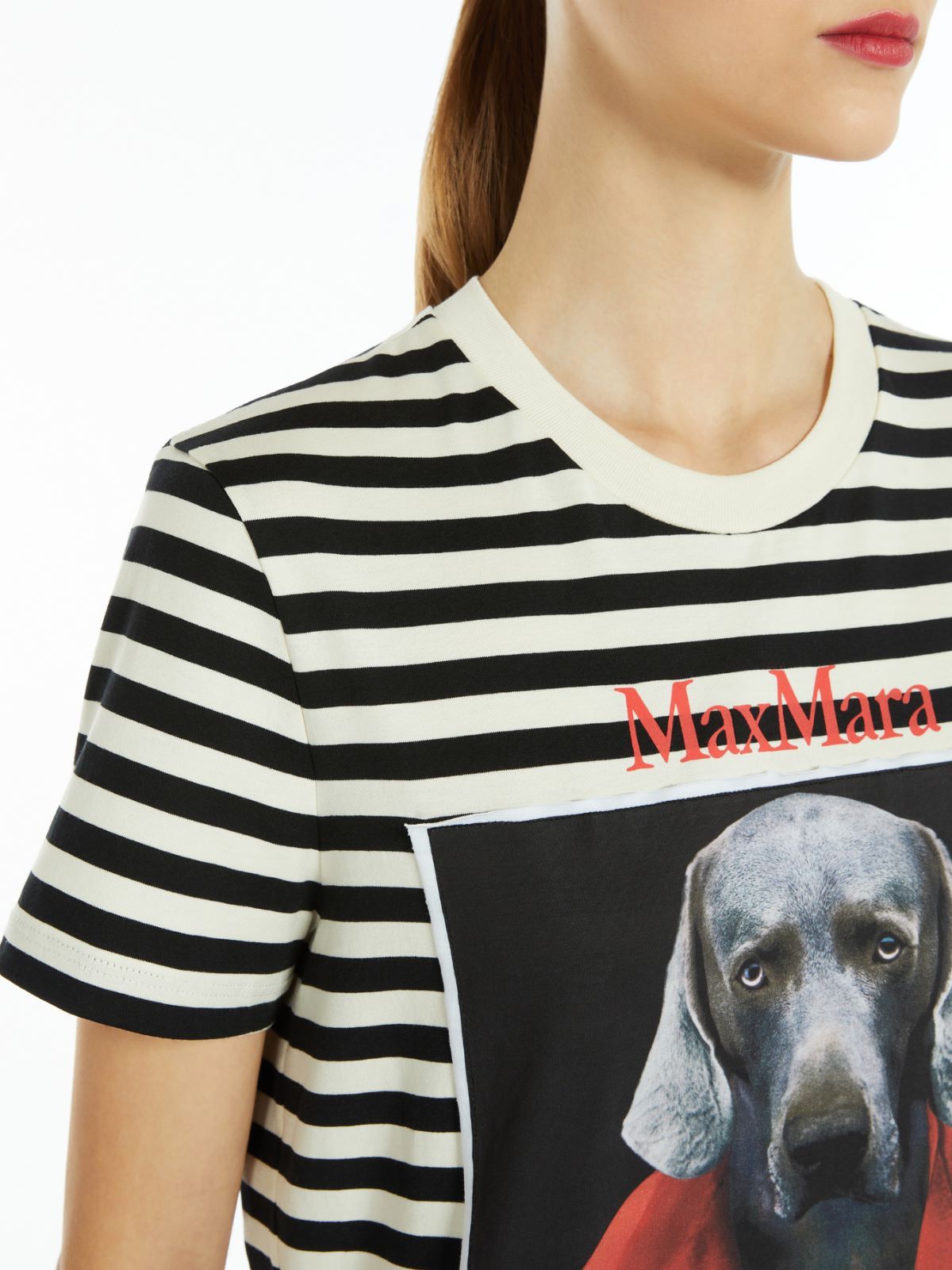 Max Mara Rosso Printed Cotton Jersey T-shirt In Multicolor