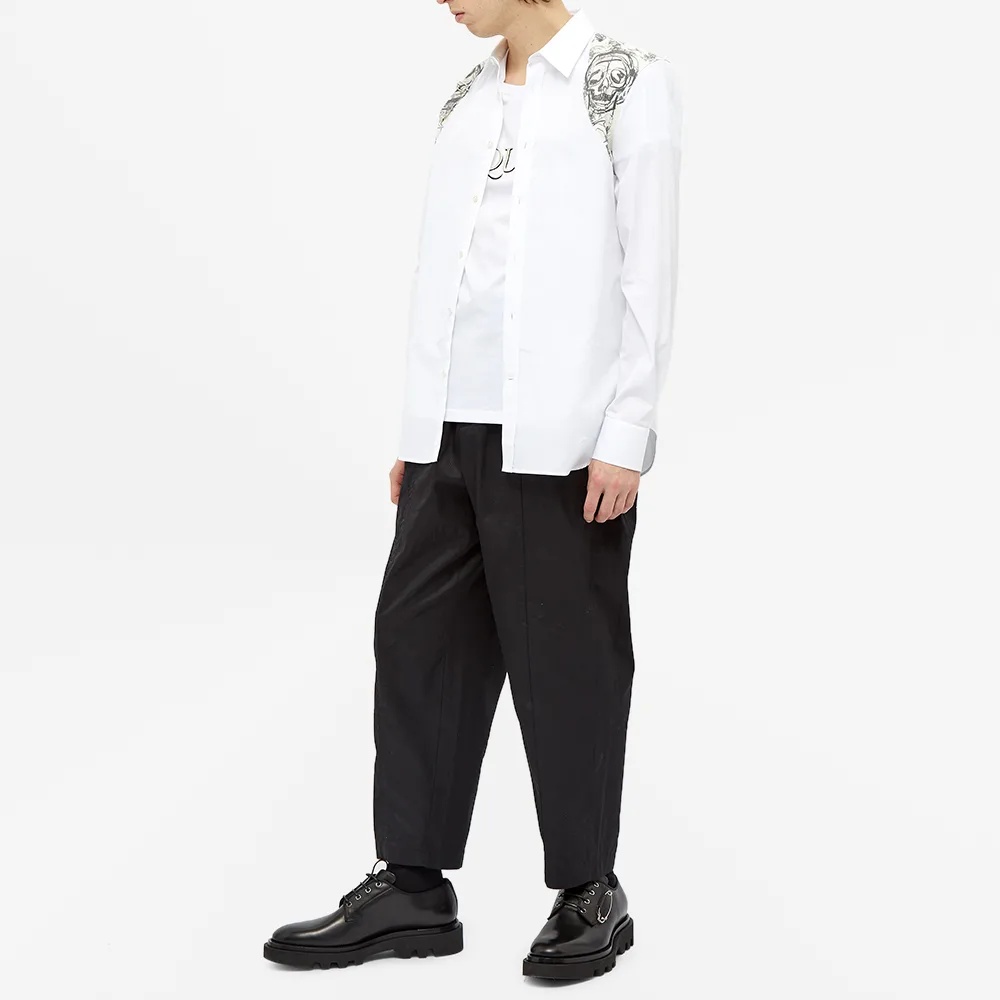 Alexander Mcqueen White Embroidered Logo T-shirt In White