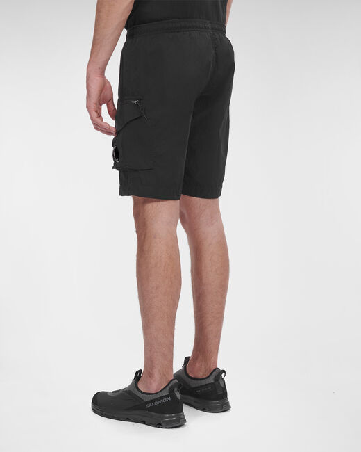 C.p. Company Logo-badge Track Shorts In Black