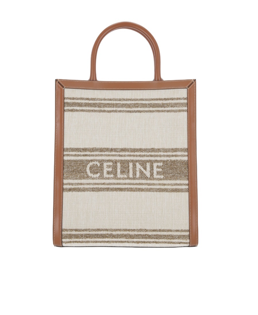 Celine Logo Handbag In Nude