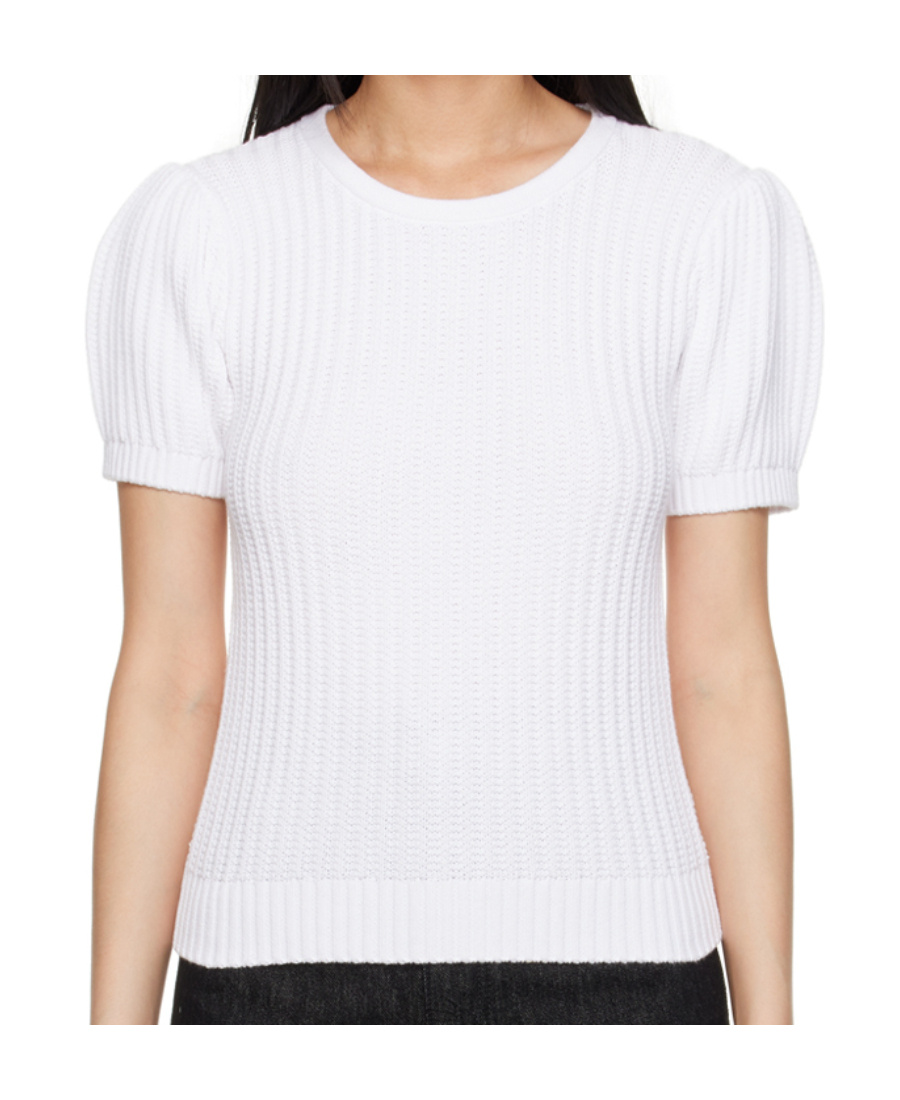 See By Chloé Ribbed-knit Cotton Top In White