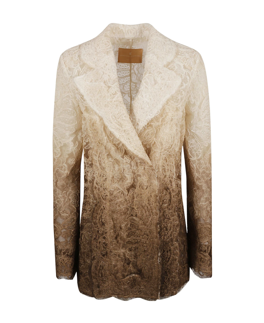 Ermanno Scervino Double-breasted Laced Jacket In Nude