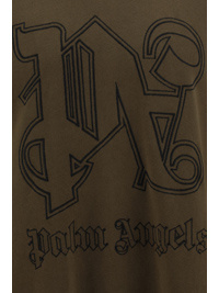 Palm Angels Monogram Crewneck Sweatshirt In Green