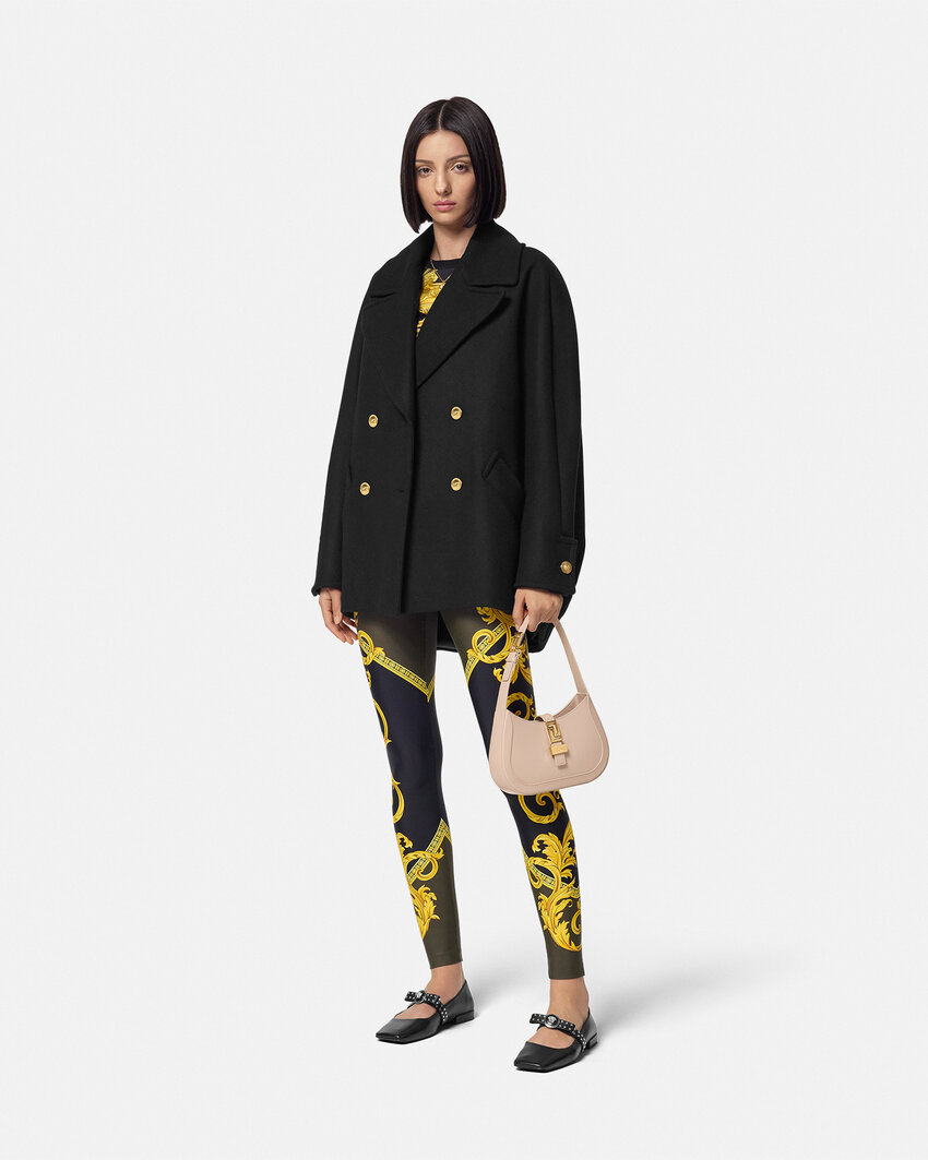 Versace La Coupe Des Dieux Print Leggings In Brown